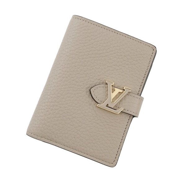 LOUIS VUITTON LV Vertical Wallet Compact Taurillon Leather Galet M82198 - Picture 1 of 9